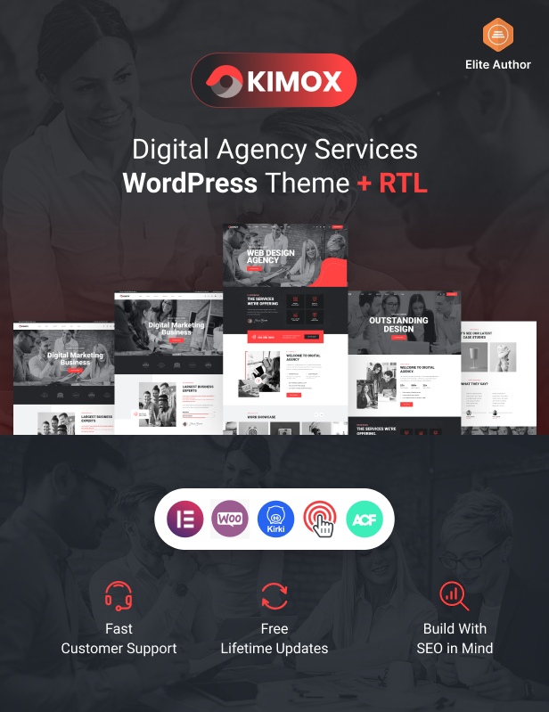 Kimox - Digital Agency Services WordPress Theme + RTL - 1